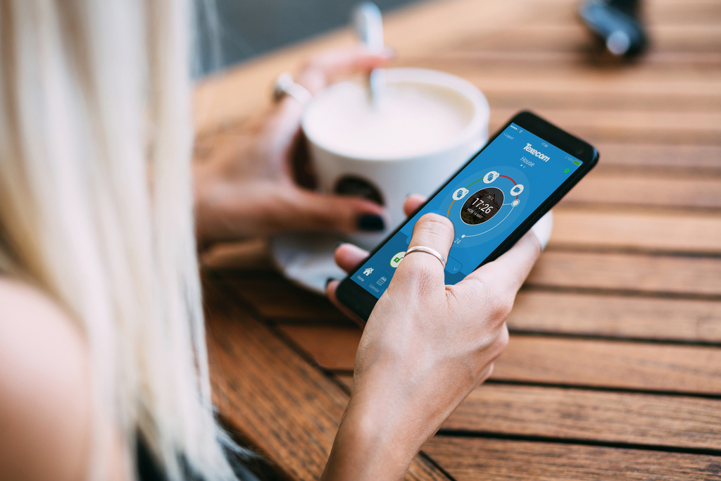 Texecom phone in hand